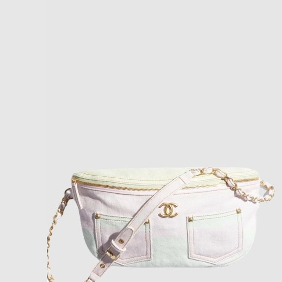 라지 웨이스트백 프린티드 데님 AS4718