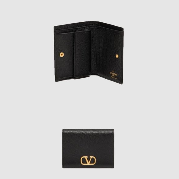 발렌티노 카프스킨 컴팩트 지갑
