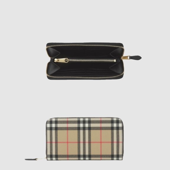 버버리 빈티지 체크 지퍼 머니클립 80524351