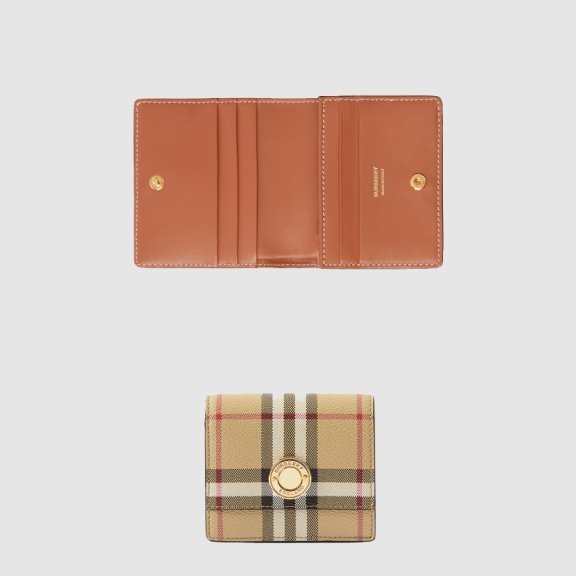 버버리 스몰 체크 바이폴드 지갑 80704171
