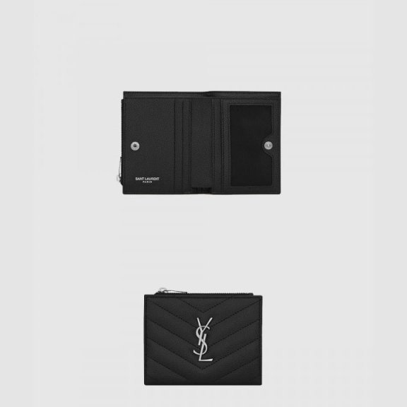 생로랑 모노그램 지퍼 카드지갑 575879