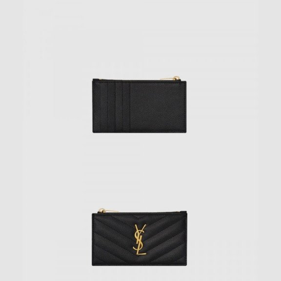 생로랑 모노그램 지퍼 카드지갑 607915
