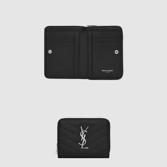 생로랑 컴팩트 지퍼 어라운드 지갑 668288