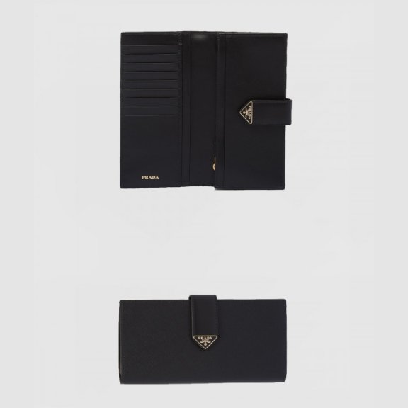 프라다 사피아노 및 가죽 장지갑 1MV025