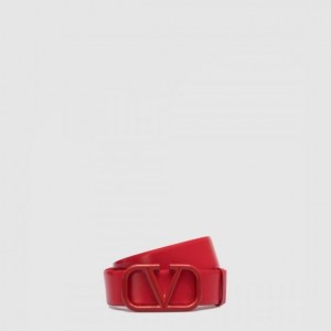 발렌티노 브이로고 로고가 있는 가죽 벨트