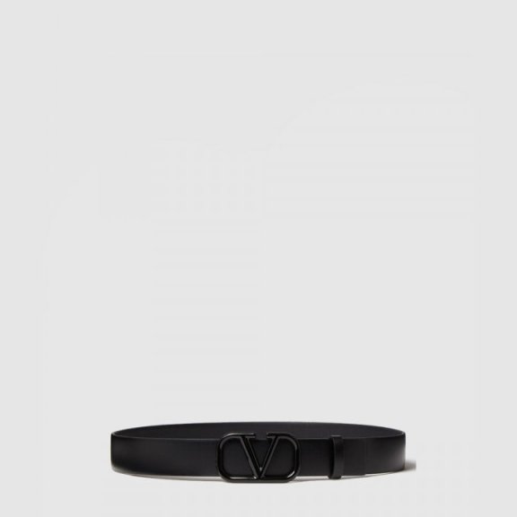발렌티노 브이로고 시그니처 유광 송아지 가죽 벨트