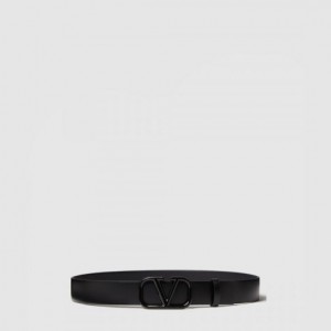 발렌티노 브이로고 시그니처 유광 송아지 가죽 벨트