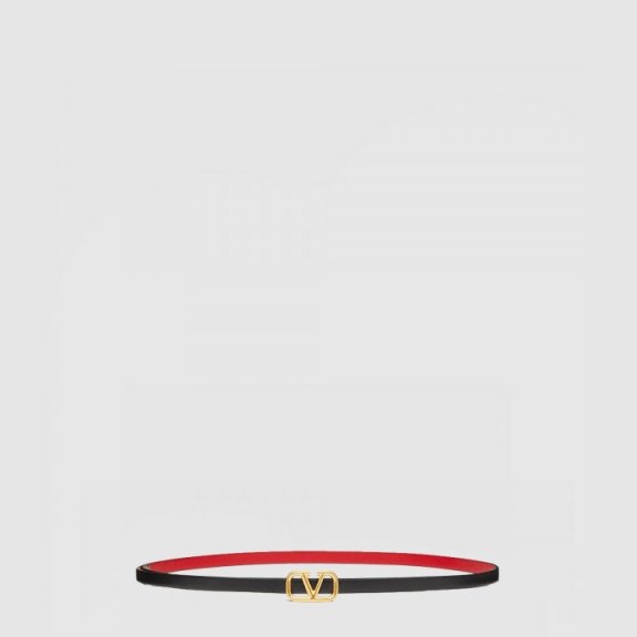 발렌티노 브이로그 시그니처 유광 송아지 가죽 양면 벨트