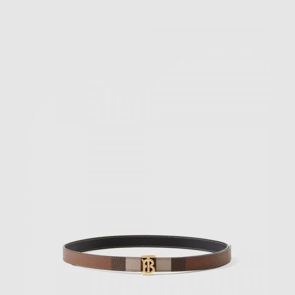 버버리 체크 레더 리버시블 TB 벨트 80623451