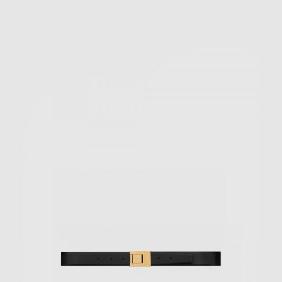 생로랑 부드러운 가죽 소재의 스퀘어 버클 벨트 733514