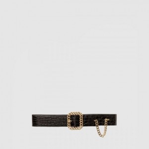 생로랑 사각 체인 버클 벨트 640575