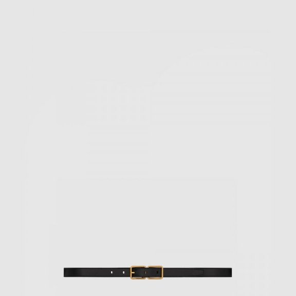 생로랑 스무스 가죽 소재의 더블 버클 슬림 벨트 732557