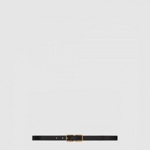 생로랑 스무스 가죽 소재의 더블 버클 슬림 벨트 732557