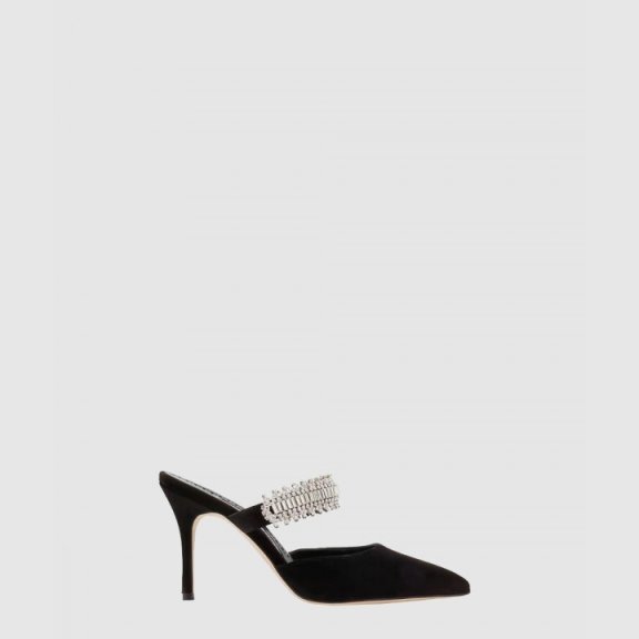 마놀로블라닉 루타라 새틴 크리스탈 뮬