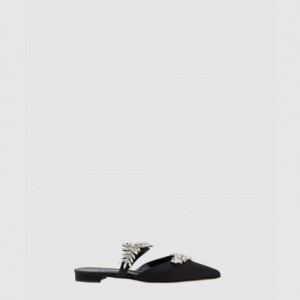 마놀로블라닉 새틴 주얼 버클 뮬