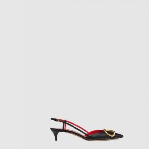 발렌시아가 송아지 가죽 슬링백 펌프스