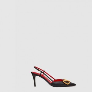 발렌시아가 송아지 가죽 슬링백 펌프스