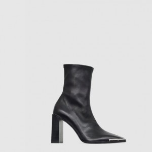 알렉산더맥퀸 가죽 실버 토 부츠 30C120