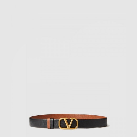 Valentino 엘크프린팅 송아지 가죽 양면벨트