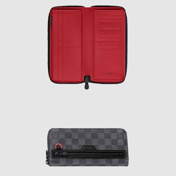 LV Damier Graphite Utility 지퍼 지갑 N60355