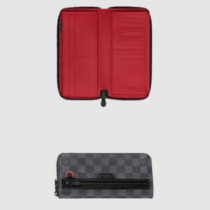 LV Damier Graphite Utility 지퍼 지갑 N60355