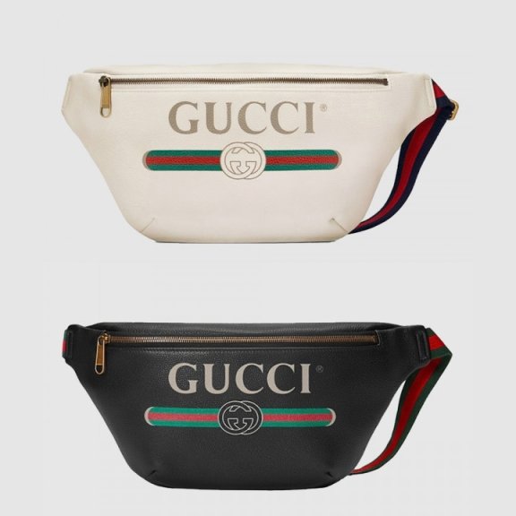 Gucci 라지 프린트 레더 벨트백 493869
