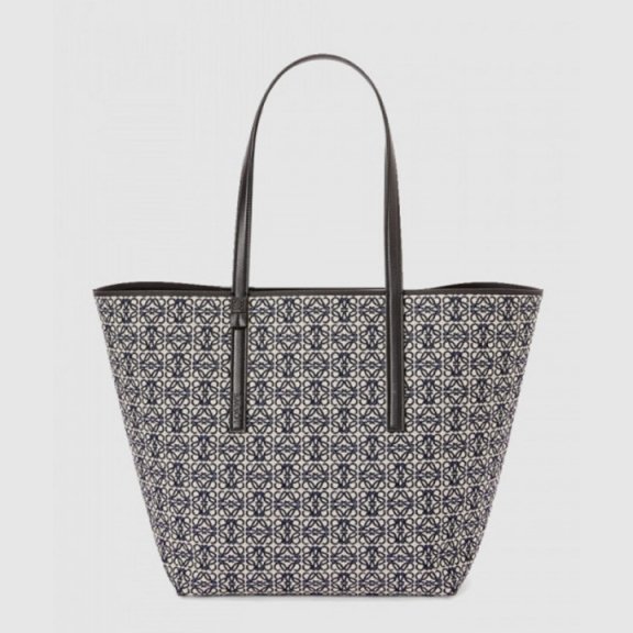 Loewe T 토트백 카프스킨 & 애너그램 자카드