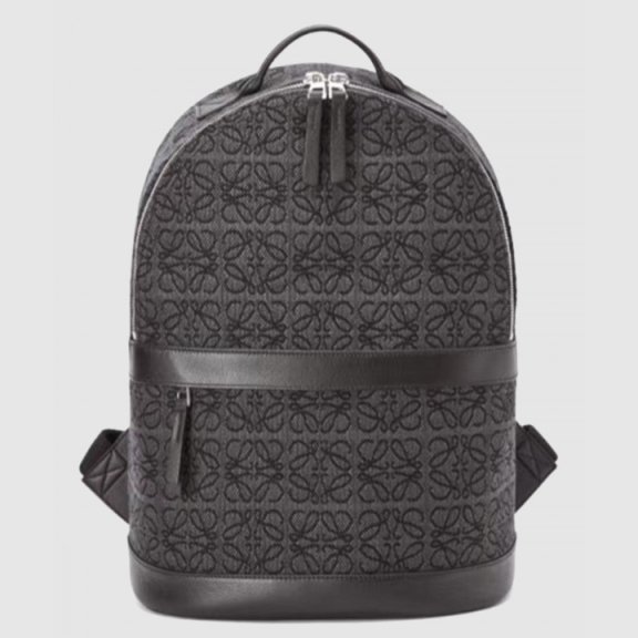 Loewe 라운드 백팩 카프스킨 & 애너그램 자카드