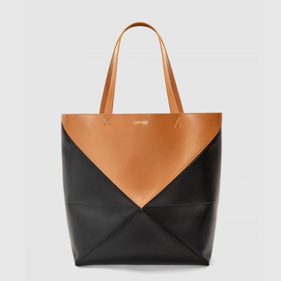 Loewe 라지 퍼즐 폴드 토트 샤이니 카프스킨