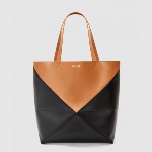 Loewe 라지 퍼즐 폴드 토트 샤이니 카프스킨