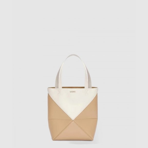 Loewe 미니 퍼즐 폴드 토트 샤이니 카프스킨