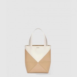 Loewe 미니 퍼즐 폴드 토트 샤이니 카프스킨