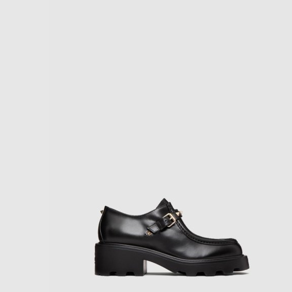 발렌티노 락스터드 송아지 가죽 싱글 몽크 스트랩