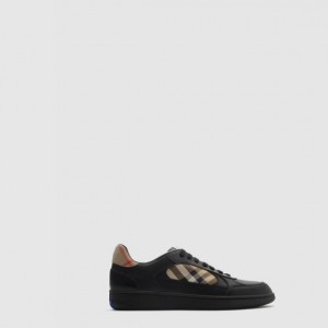버버리 가죽과 체크 무늬 테라스 스니커즈 81086501
