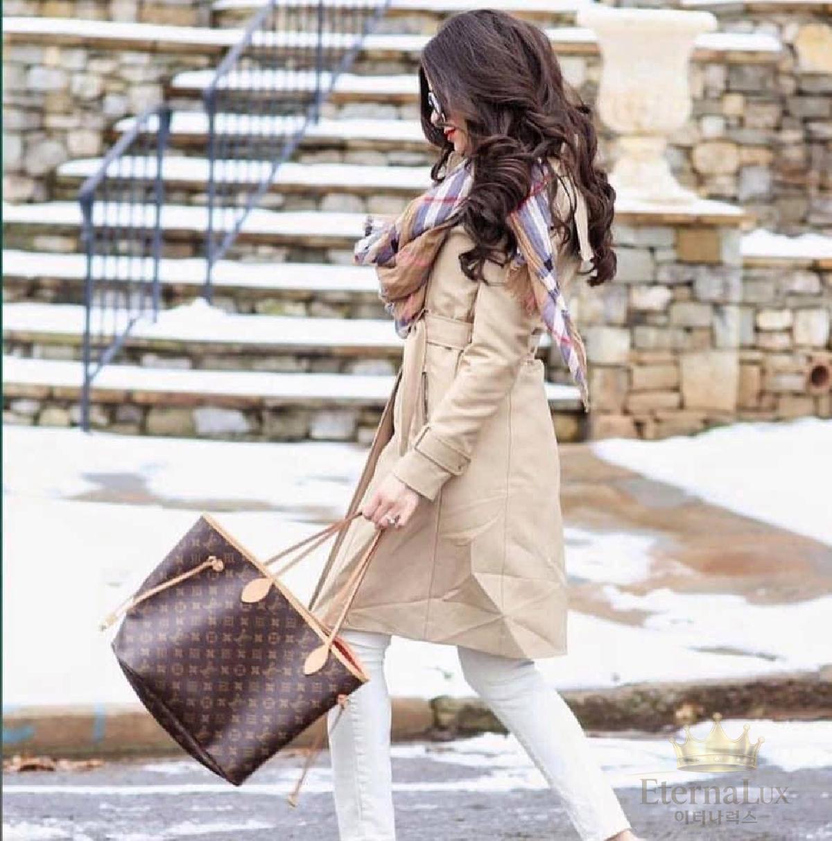 루이비통 숄더백 네버풀 MM 모노그램 캔버스 체리 레드 M46987