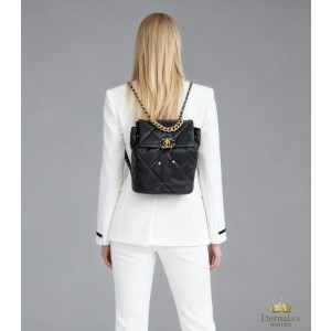 샤넬 19 백팩  AS4223 블랙 램스킨 체인 백팩 (데일리/출근)