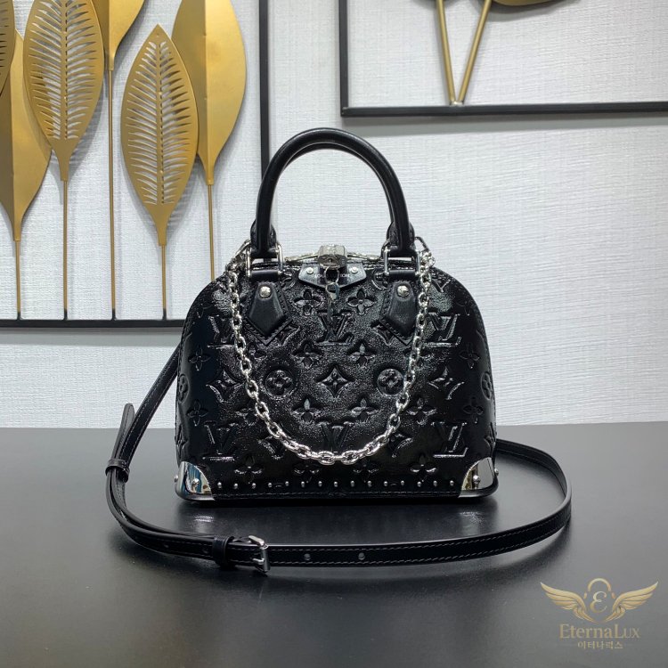 루이비통 알마 트렁크 BB 블랙 M27812 | 카프스킨·실버 체인·S락 미니백