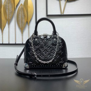 루이비통 알마 트렁크 BB 블랙 M27812 | 카프스킨·실버 체인·S락 미니백